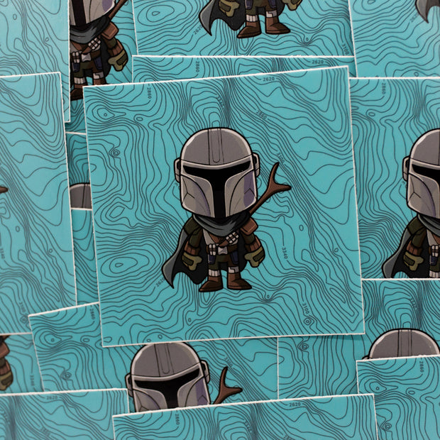 Mandalorian Contour Map Sticker - Hawaii Off Road Yotas
